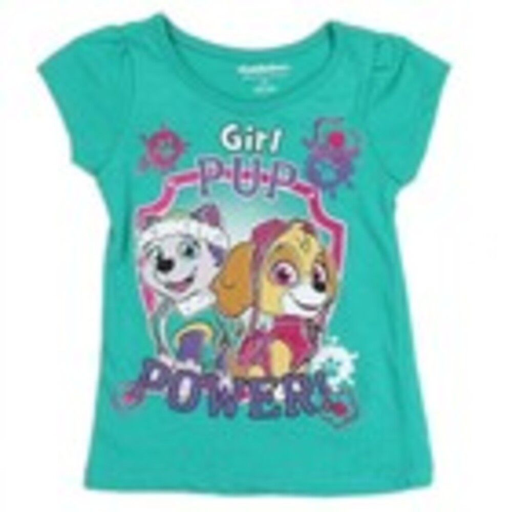 Paw Patrol Girls Toddler T-Shirt, Size 2T, Green Girl Pup Power Graphic Tee, 100